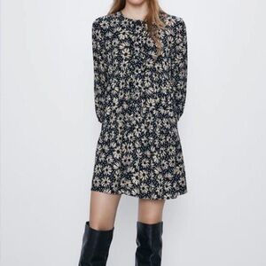 Zara Sunflowers And Polka Dots Babydoll Dress